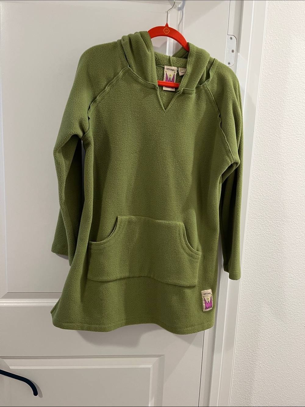 Green Kids Fleece Hoodie Dress - Cozy Pullover